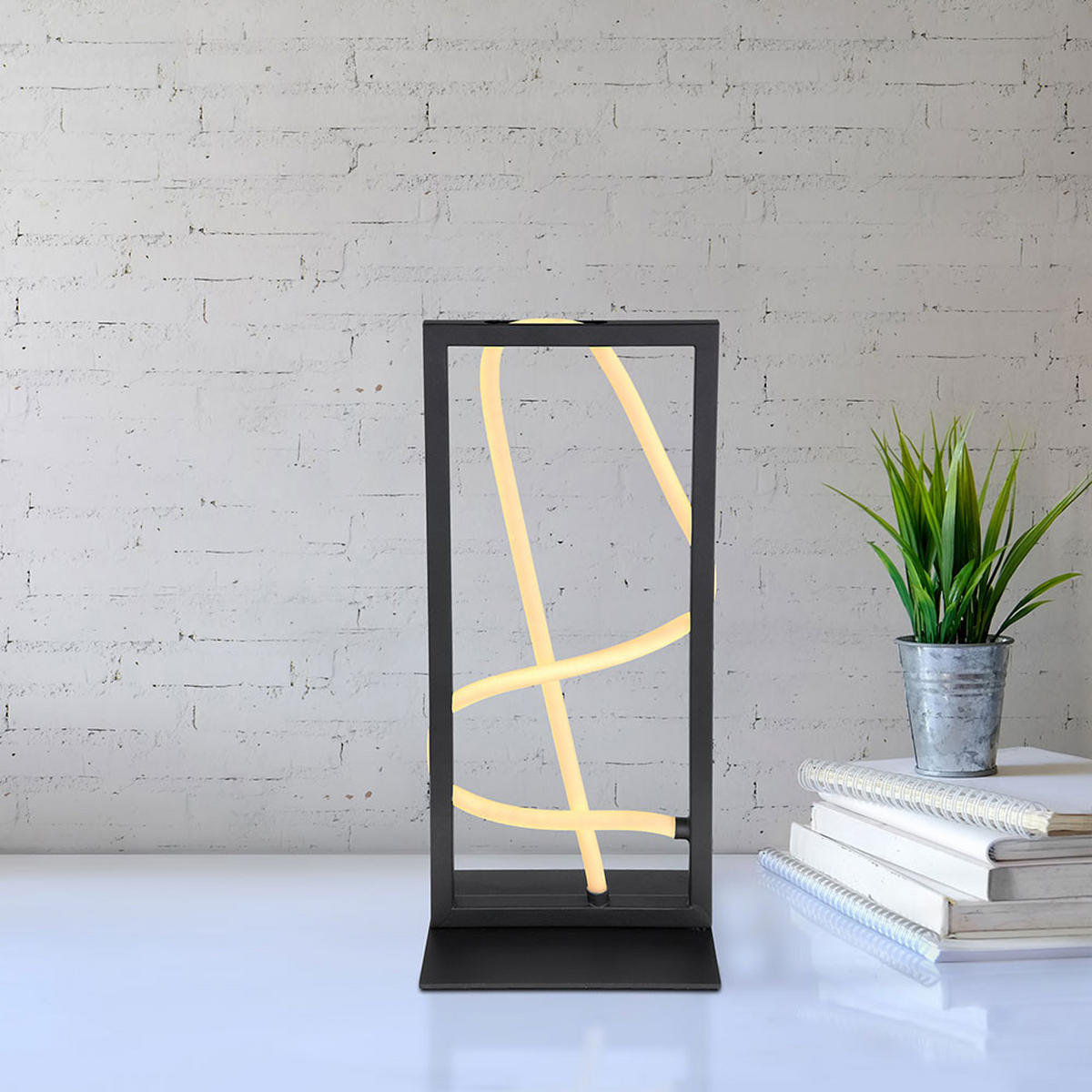 LED TISCHLEUCHTE KAIA Schwarz Metall - Schwarz, Metall (20/14/45.4cm) - Globo Lighting