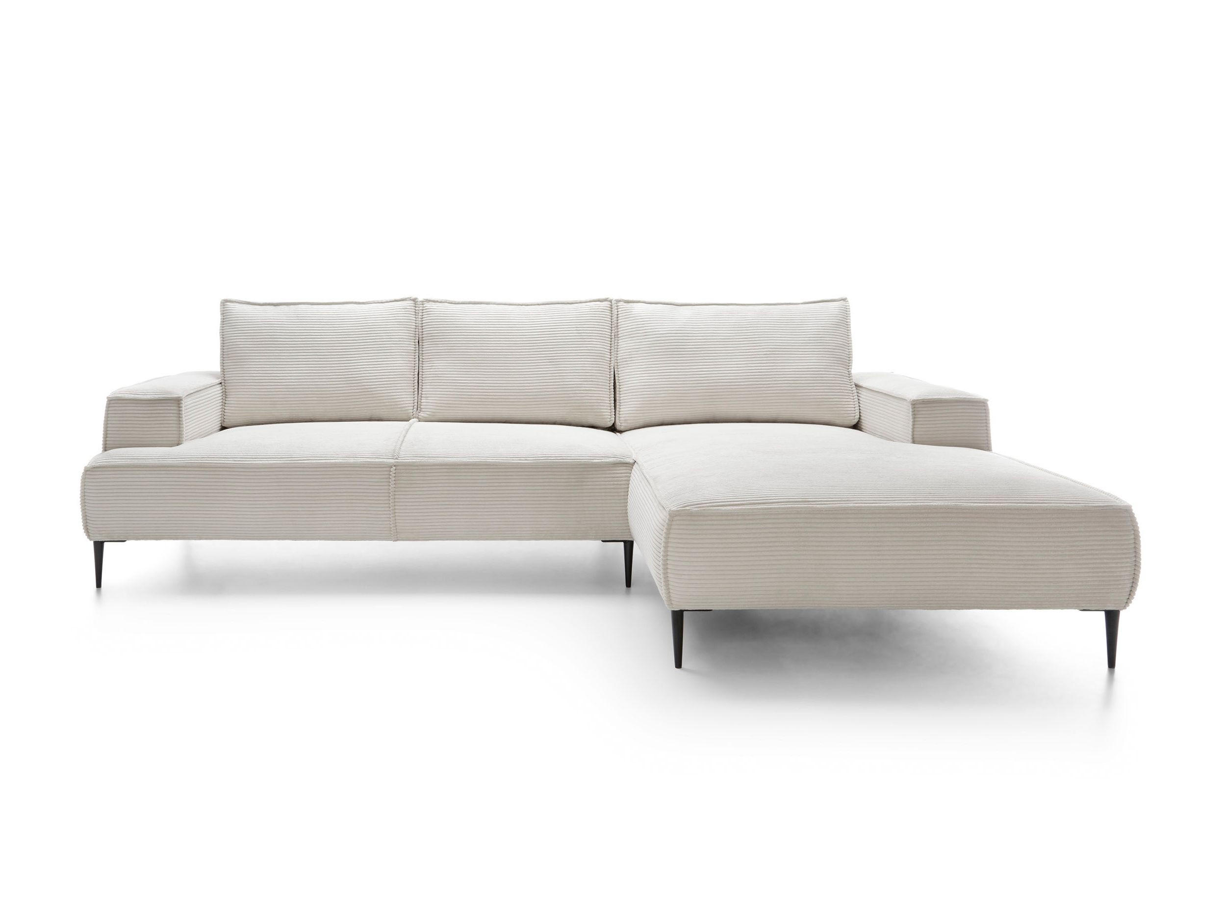 ECKSOFA DUNA Beige Kordstoff - Beige, Holz (275/173cm) - MASSENO