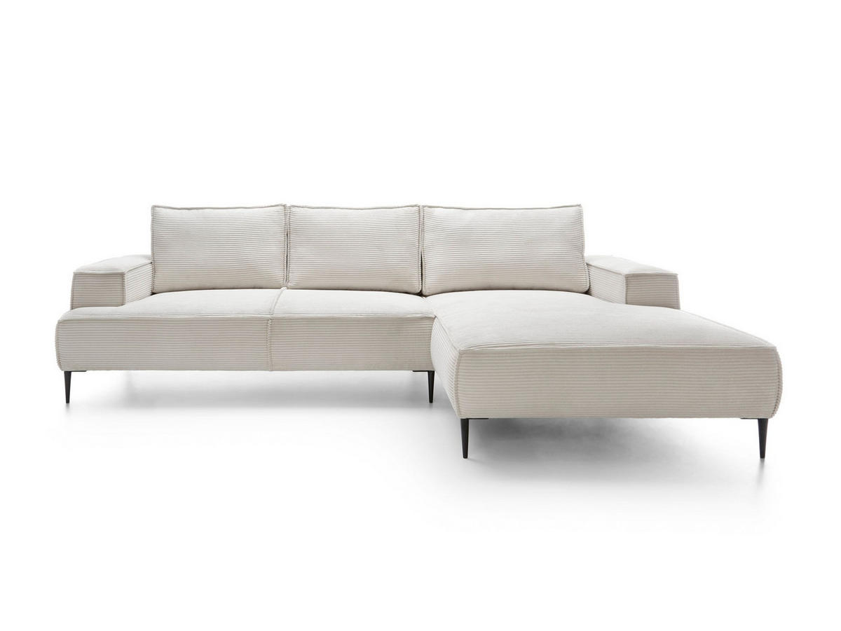 ECKSOFA DUNA Beige Kordstoff - Beige, Holz (275/173cm) - MASSENO