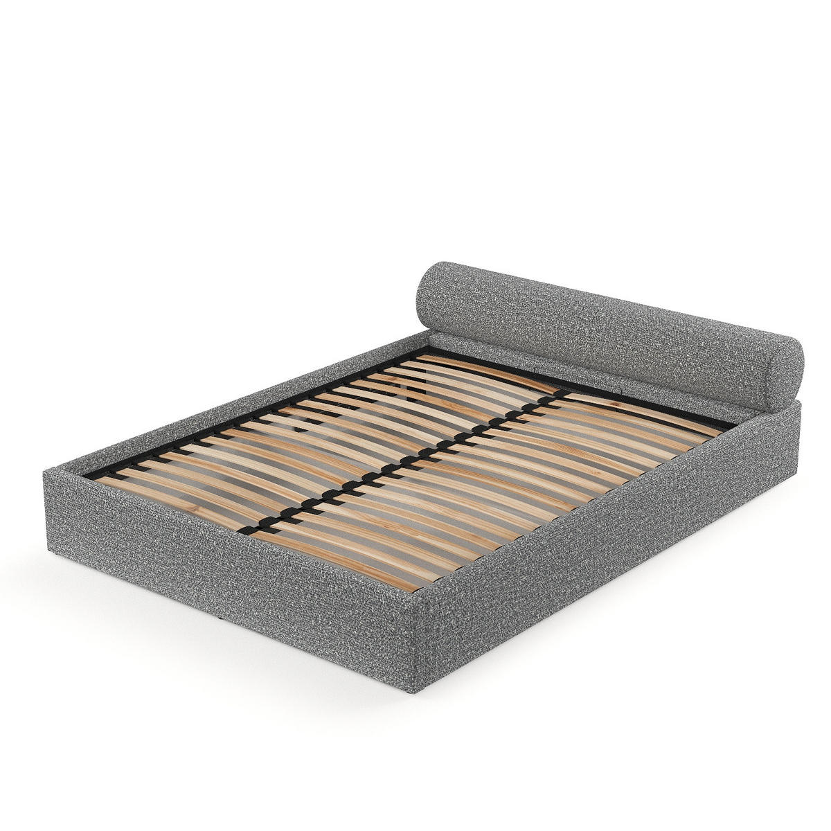 POLSTERBETT Solvo mit Stauraum 200/200 cm Hellgrau im Blur Stoff - Hellgrau/Schwarz, Holz/Holzwerkstoff (200/200cm) - AltaBeds