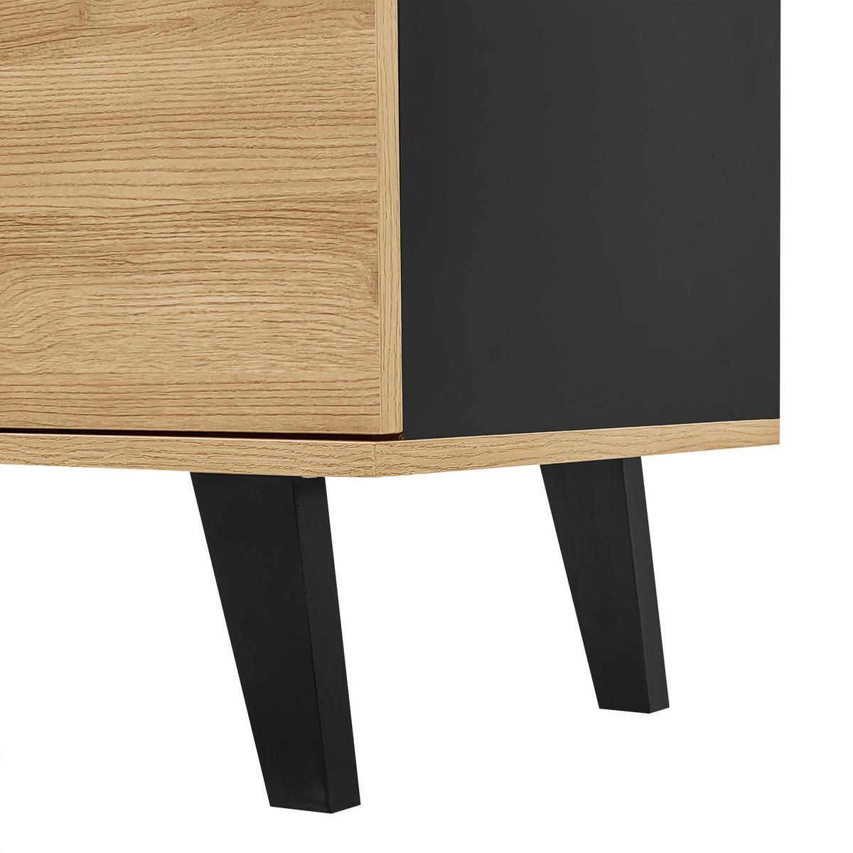 TV-ELEMENT mit Couchtisch - Kombination 3-tlg.Set mit Sideboard in Schwarz Holz - Schwarz, Holzwerkstoff (100/45/60cm) - OKWISH