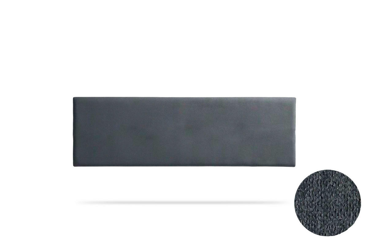KOPFTEIL gepolstert NOVA Aqualine 145x50x5 cm - Dunkelgrau - Moonia - Dunkelgrau, Holz (145/5/50cm)