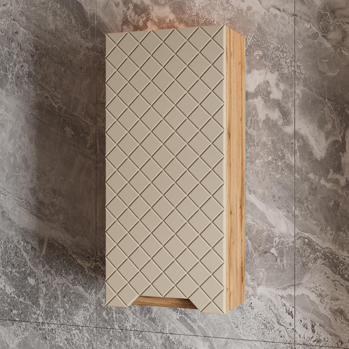 SKŘÍŇKA DO KOUPELNY Lotta Dub/kašmír se strukturou dlaždic - kašmírová/barva dubu, kompozitní dřevo (20/72.6/33cm) - Vicco