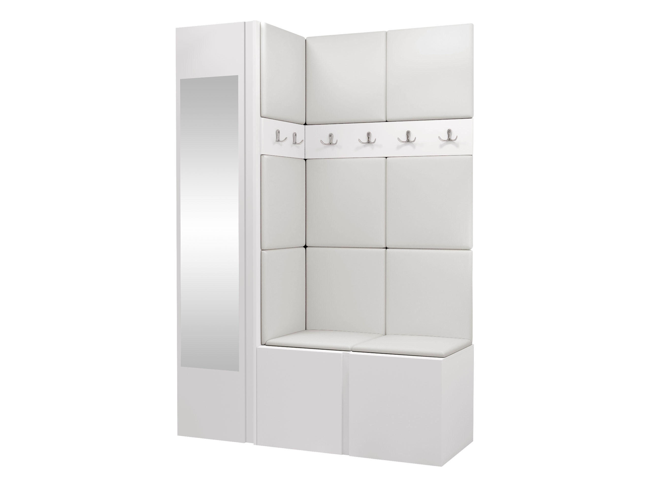 Mirjan24 Garderoben-Set Weiß, Weiß 124x186x46 cm