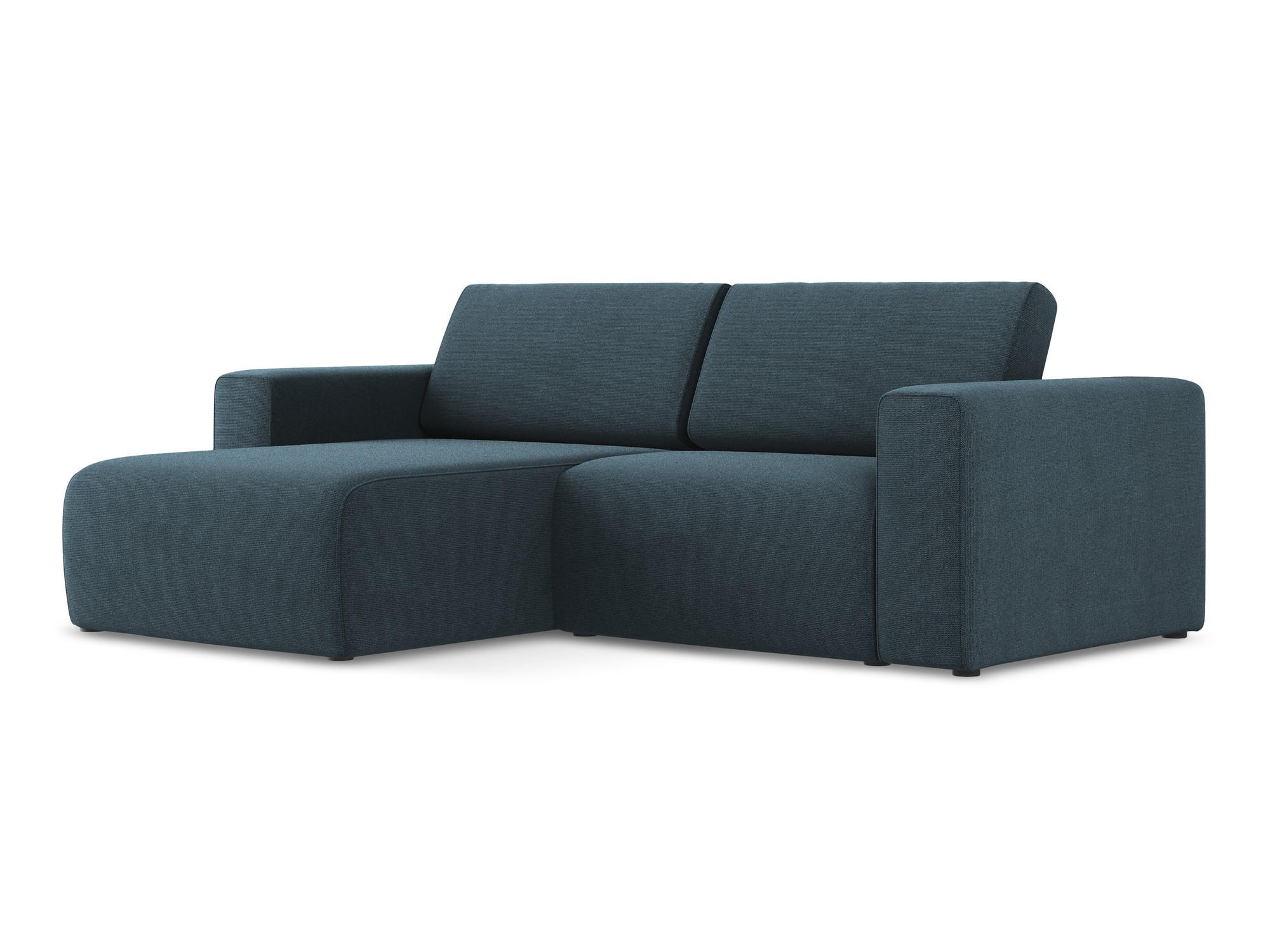 ECKSOFA Links Strukturstoff Stoff Blau - Blau/Pink, Kunststoff/Textil (167/224cm) - Makamii