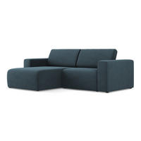 ECKSOFA Links Strukturstoff Stoff Blau - Blau/Pink, Kunststoff/Textil (167/224cm) - Makamii