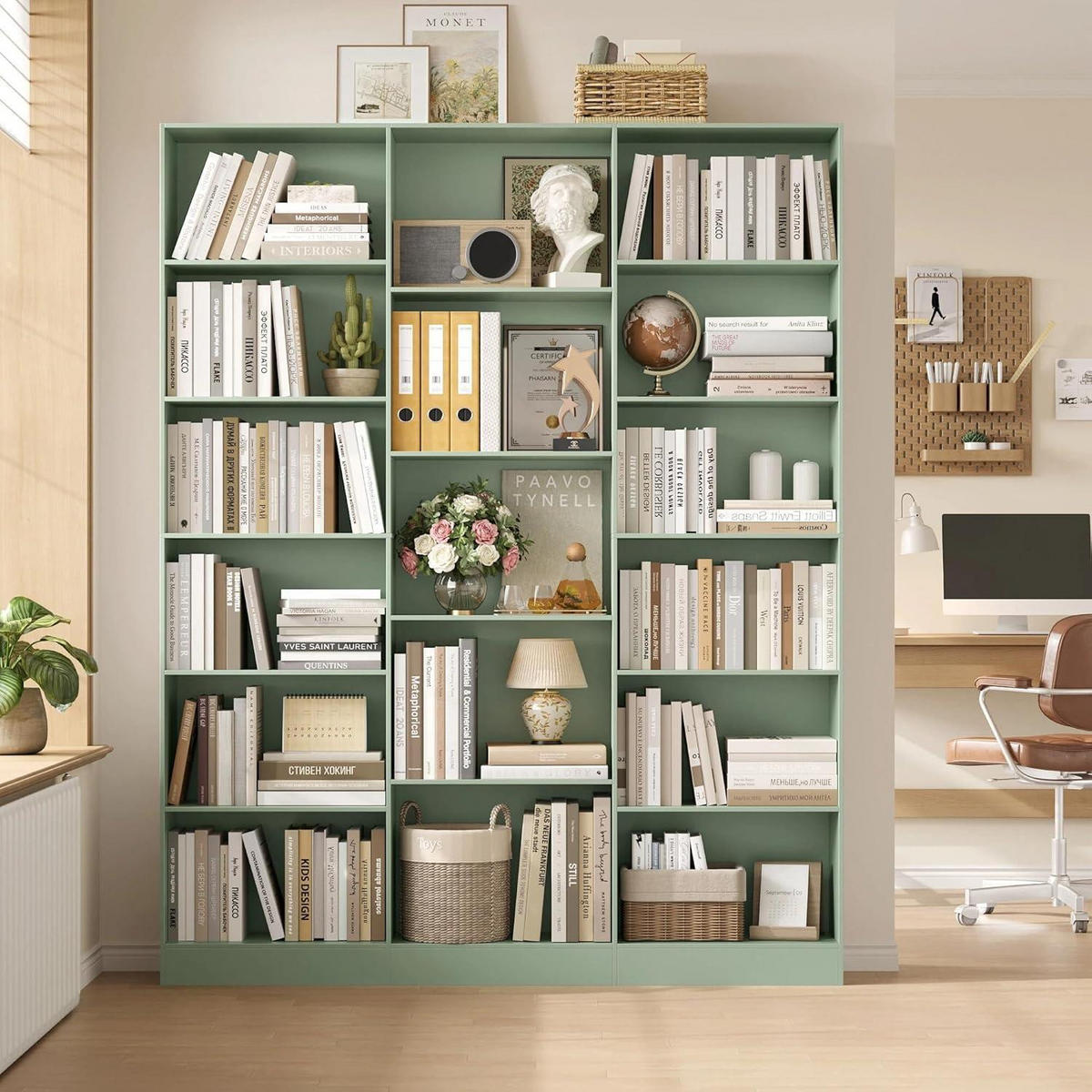 BÜCHERREGAL 188 cm grün - Grün, Holzwerkstoff (149/188/23.5cm)