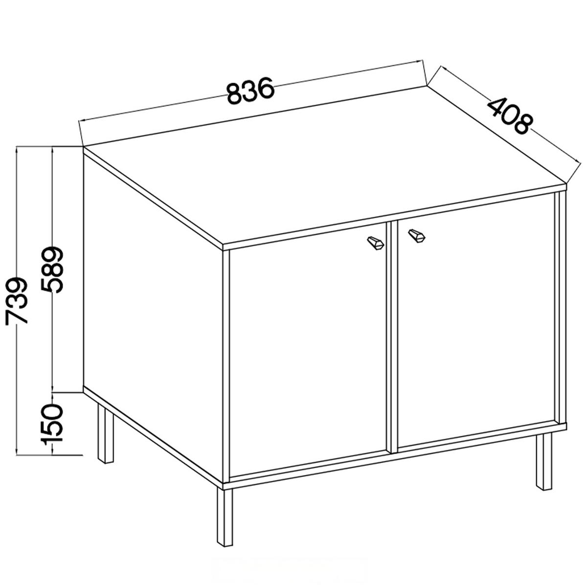 KOMMODE FLOREN, Creme/Gold - Creme, Holzwerkstoff/Metall (83.6/73.9/40.8cm) - KONSIMO®