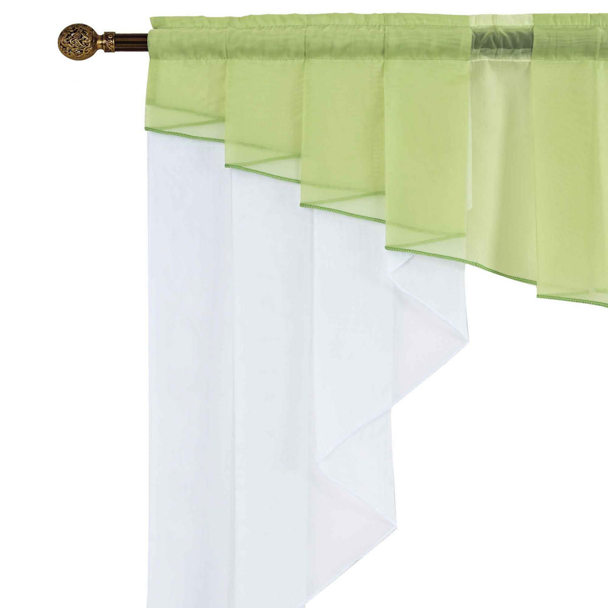 SCHEIBENGARDINE MEIßEN 100x100 cm Apfelgrün - Grün, Textil (100/100cm) - Gardinenbox