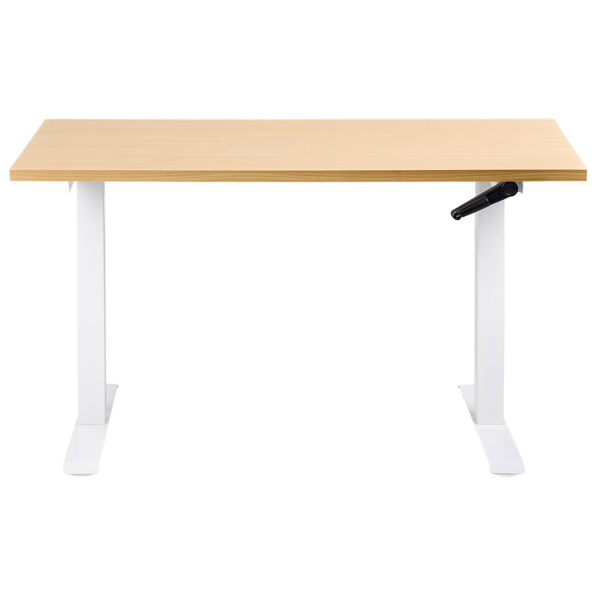 SCHREIBTISCH manuell höhenverstellbar 120/72 cm Hellbraun/Weiß Destines - Hellbraun/Braun, Holzwerkstoff/Metall (72/120/74cm) - Beliani