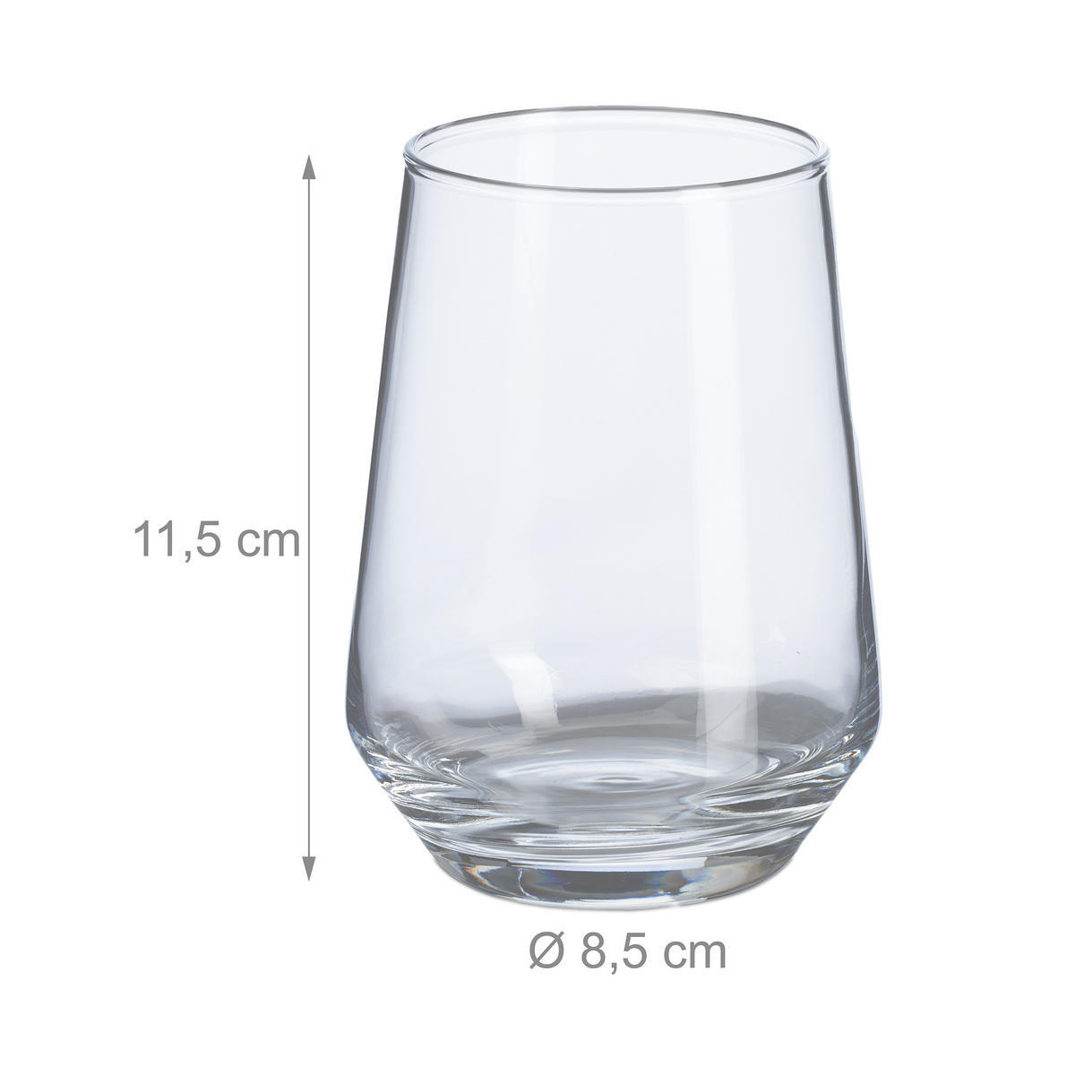 6XSKLENENÉ poháre - priehľadné, sklo - Relaxdays