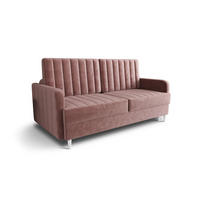 SCHLAFSOFA KONGO 08, Sofa mit Schlaffunktion, Farbe: Rosa, Velourstoff - Rosa, Textil (222/100/100cm) - O-Sofa