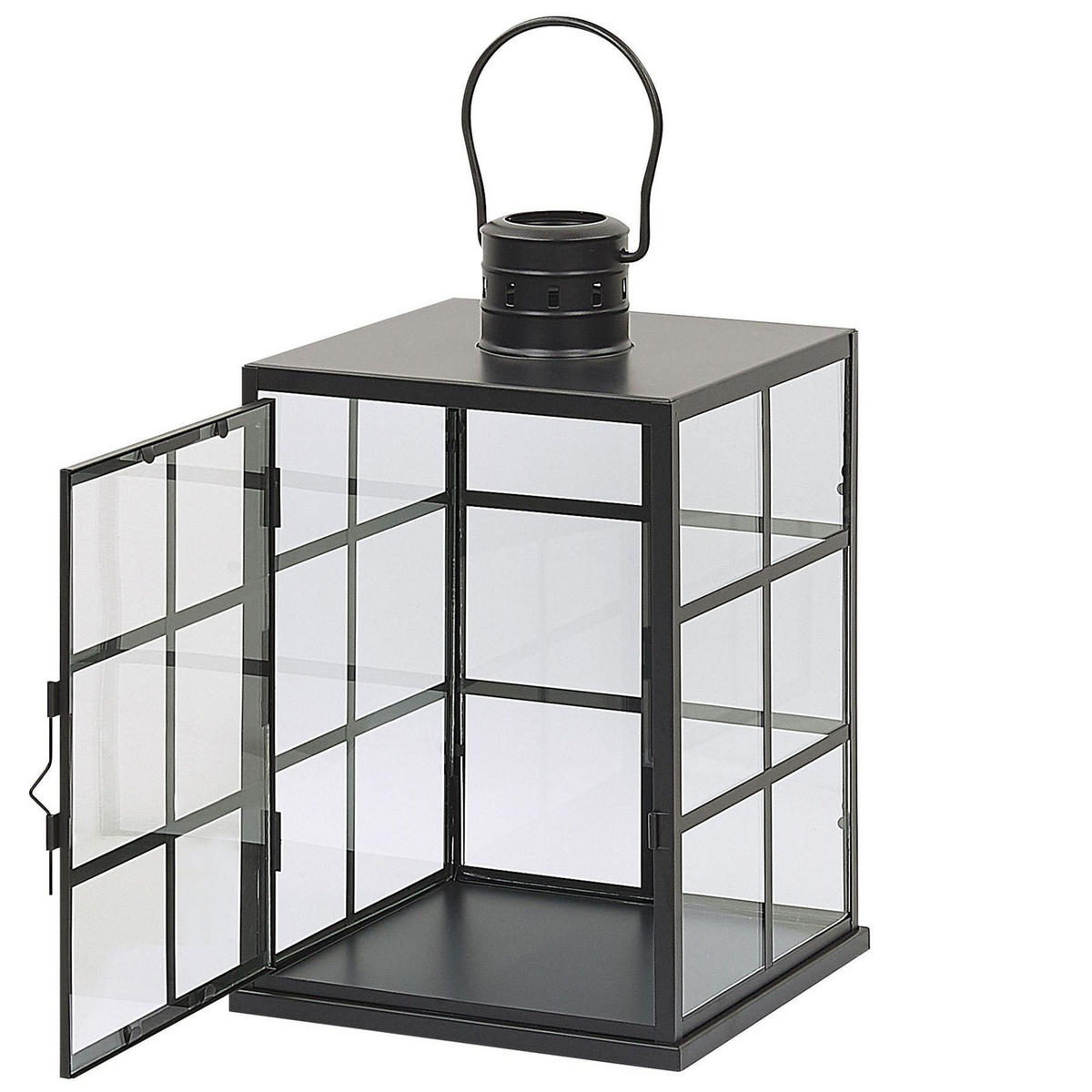 LATERNE Metall 33 cm Schwarz Bintan - Schwarz, Metall (20/33/20cm) - Beliani
