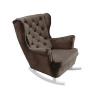 SCHAUKELSESSEL mit gepolstertem Sitz und Armlehnen, 102x81x95 cm, Braun_29844 - Graphitfarben/Weiß, Holz/Textil (81/102/95cm) - DomoHome