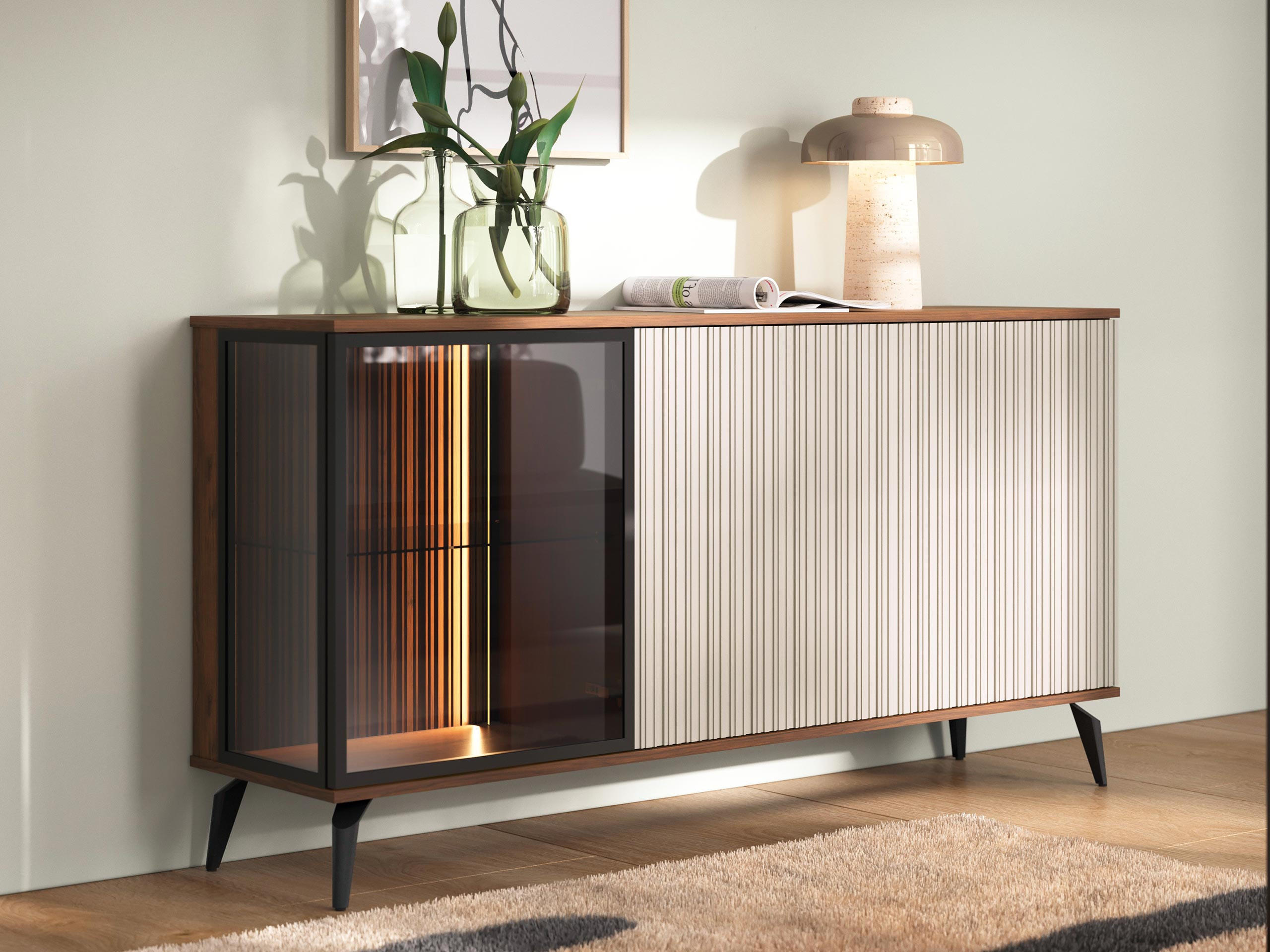 Thumbnail - Mirjan24 Kommode, Braun, Kaschmir, Holzwerkstoff, Rechteckig, 154x80x39 cm, Wohnzimmer, Kommoden & Sideboards, Kommoden