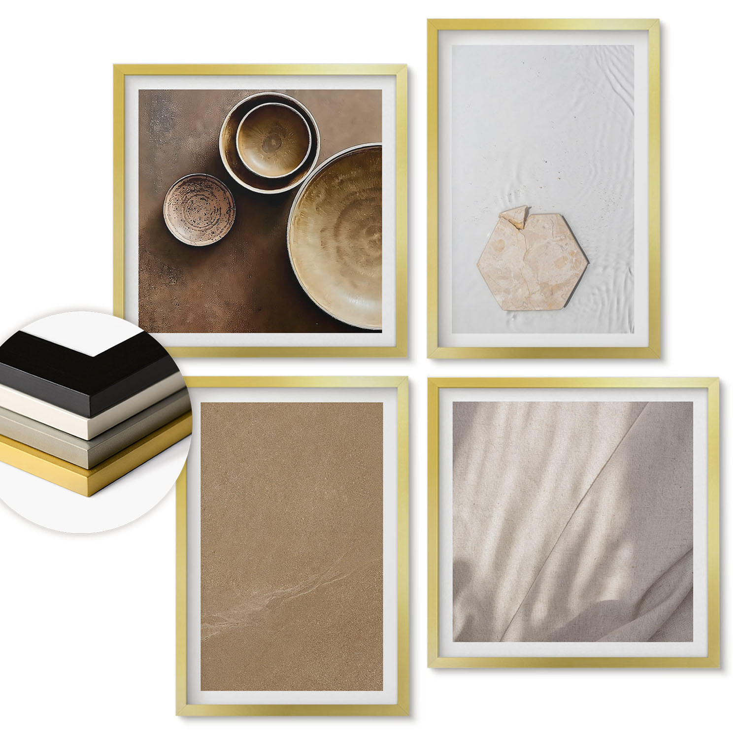 ArtPrintCave Wandbilder Gold 50x50 cm