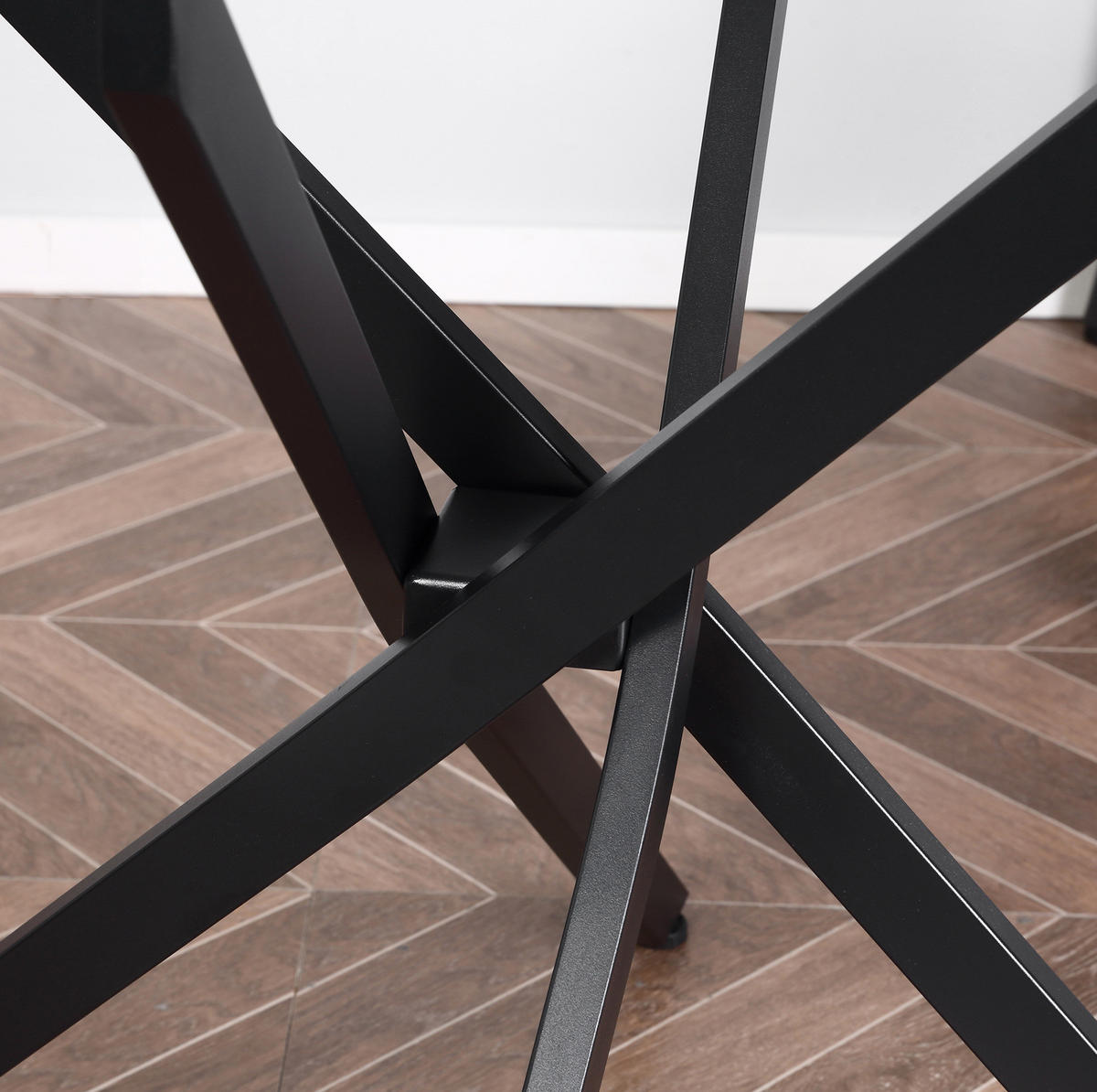 COUCHTISCH 80/80/75 cm aus Stahl mit gehärteter Glasplatte und verstellbaren Füßen, Schwarz - Schwarz, Metall (80/80/75cm) - Redom