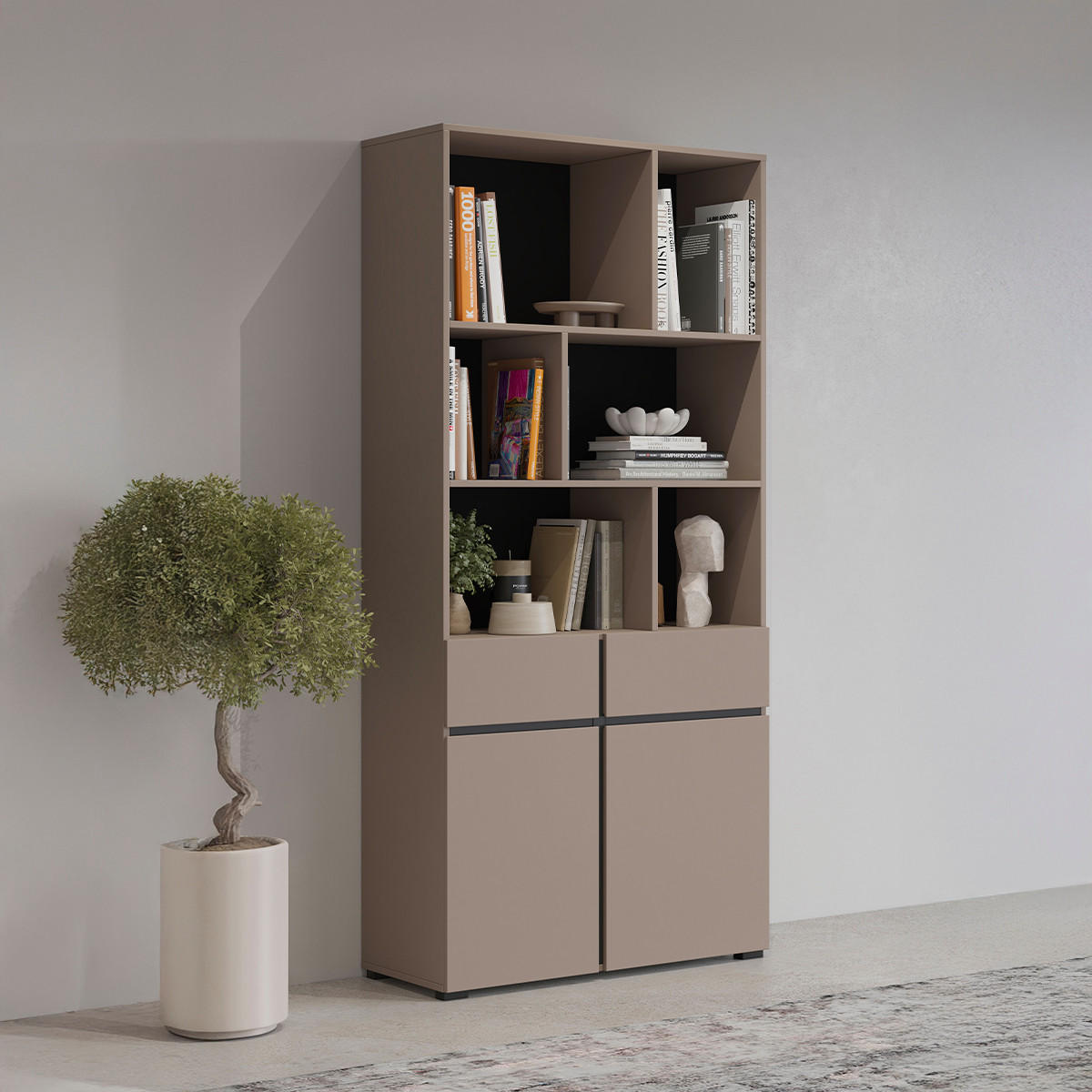BÜCHERREGAL Lilia Taupe - Taupe, Holzwerkstoff (85/190/38.5cm) - Petits-meubles