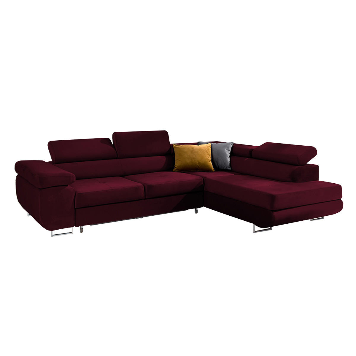 ECKSOFA Wilson 4 Sitzplätze Bordeaux - Rot, Holzwerkstoff (271/201cm) - Petits-meubles