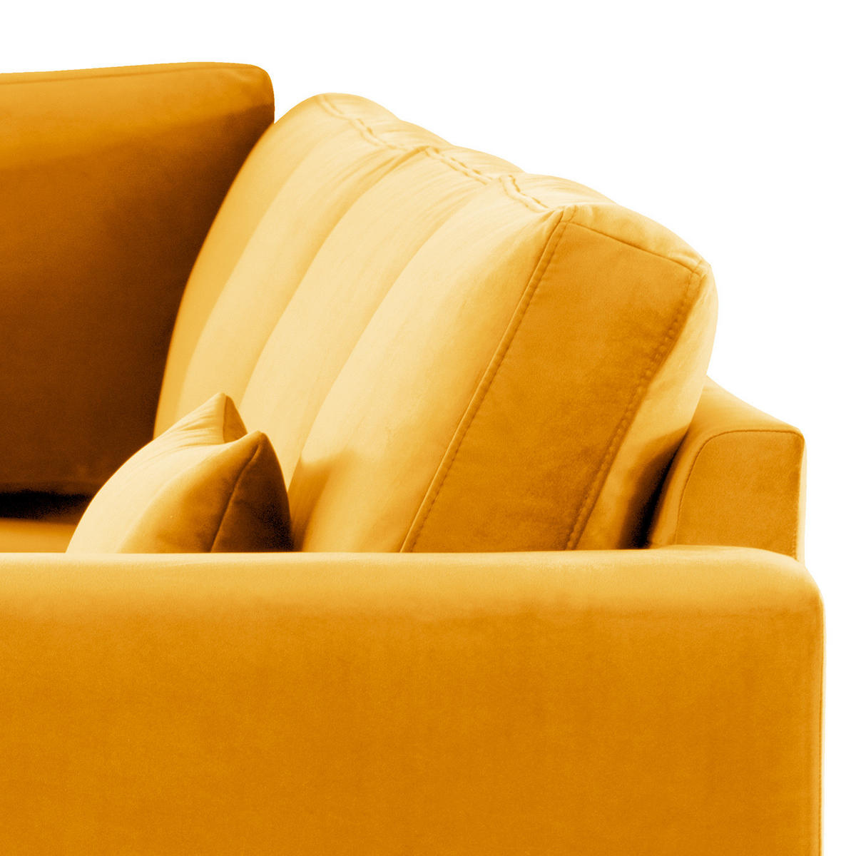 ECKSOFA mit Ottomane - Eichefarben/Gelb, Eichenholz/Textil (287/219cm) - home24