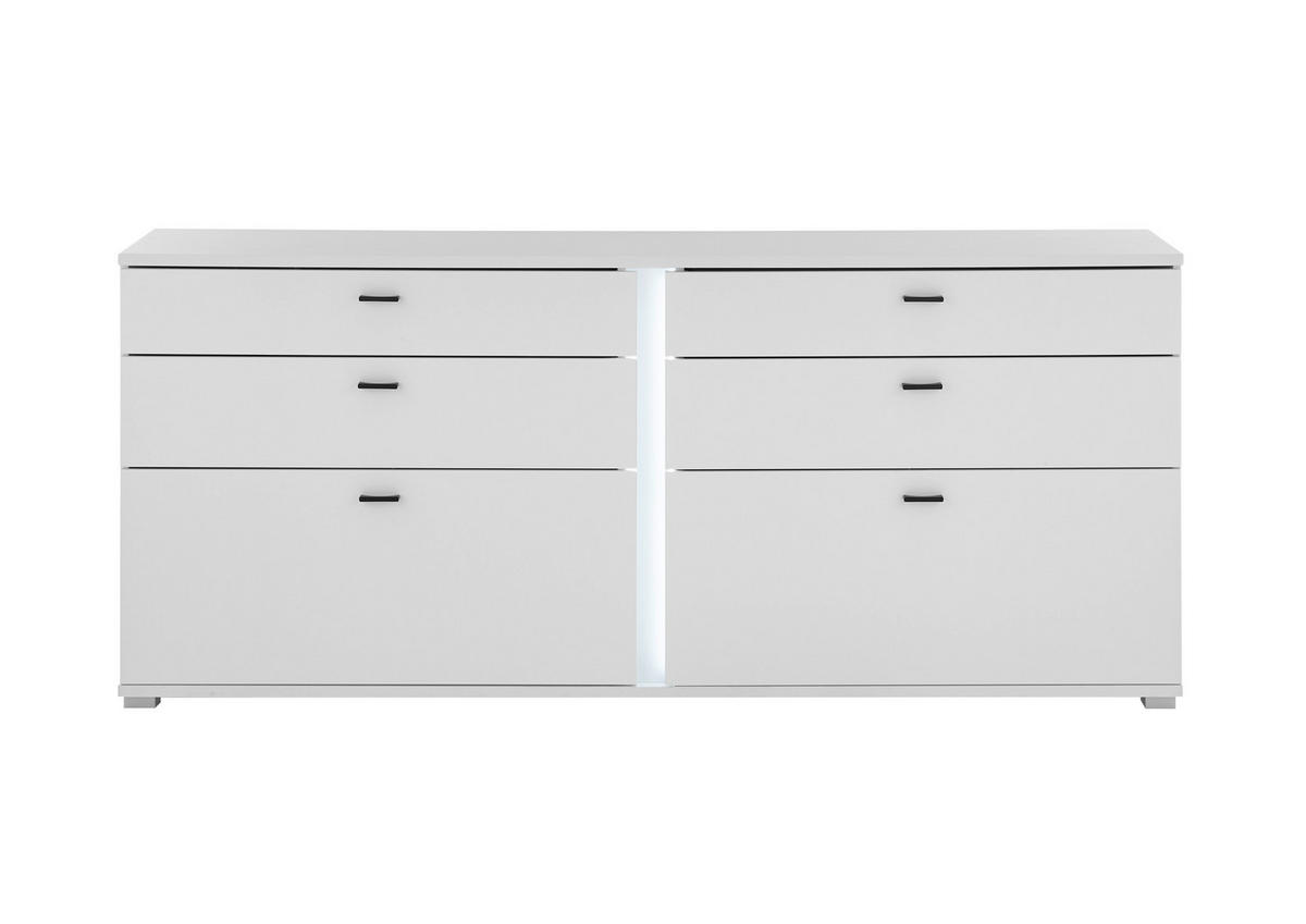 SIDEBOARD M19 Weiß Matt 200/86/42 cm breit - Weiß, Holzwerkstoff (200/86/42cm) - Livojo
