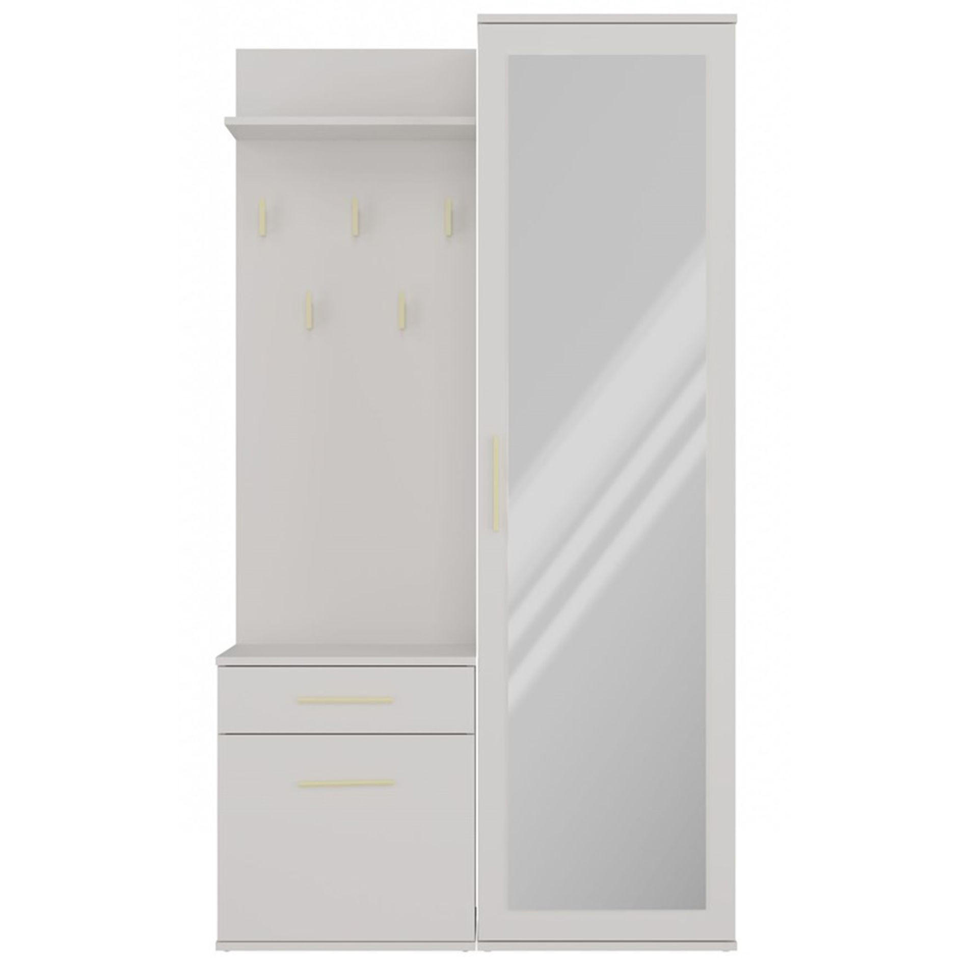 FLURMÖBEL-SET Duvio Greige - Taupe/Silberfarben, Holzwerkstoff/Kunststoff (100/35/180cm) - Selsey