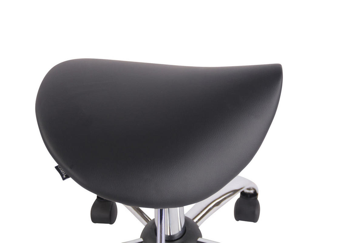 HOCKER Lederlook schwarz - Chromfarben/Schwarz, Textil/Metall (54/46/54cm) - CLP