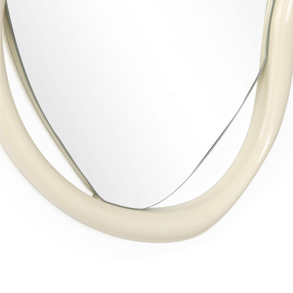 75CM H Wandspiegel mit weißem, unregelmäßigem Rahmen,Geeignet für Schlafzimmer, Wohnzimmer, Badezimmer und Flur - Weiß, Glas/Holz (78.5/3.5/58.5cm) - Hometopia