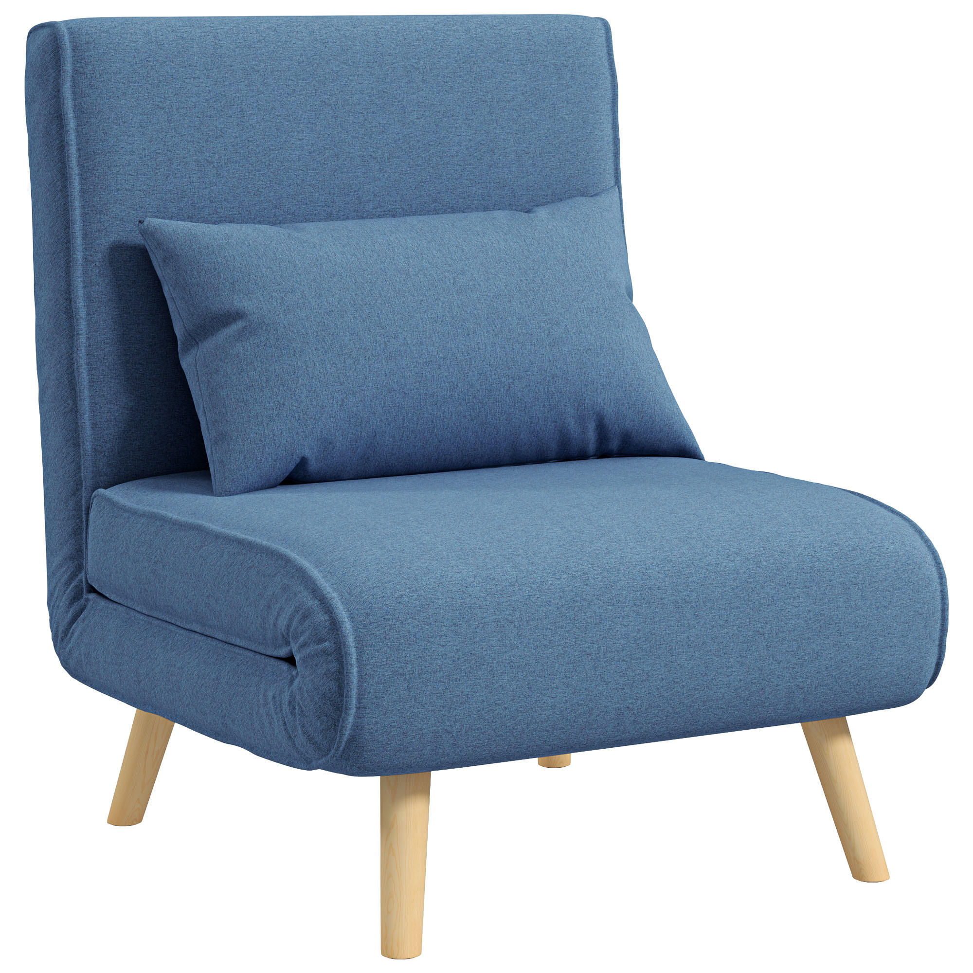 SCHLAFSESSEL 3-in-1 DE-14575 mit 5-fach verstellbarer Rückenlehne Blau - Blau, Textil (72/85/75cm) - ComfortXL