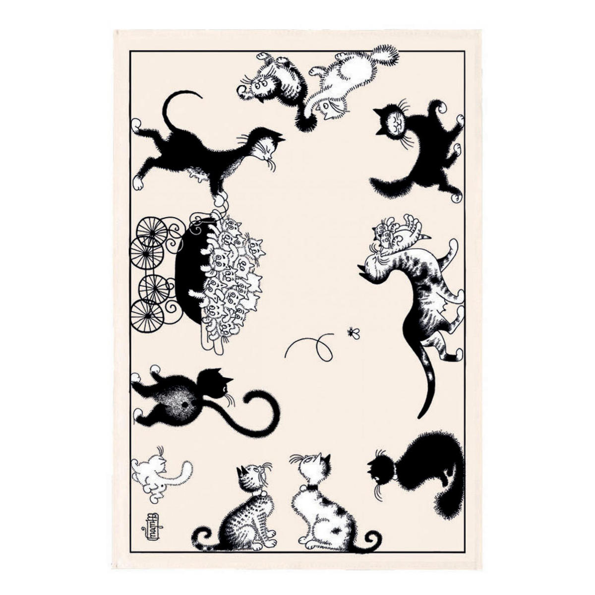 GESCHIRRTUCH Dubout Chats farandole ekrü 48 x 72 cm - Weiß, Textil (48/72cm) - Winkler