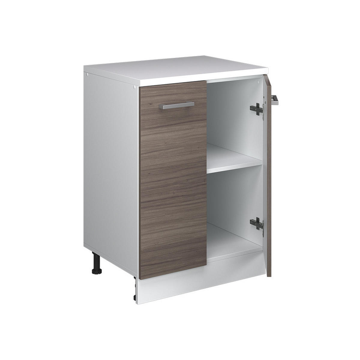 KUHINJSKA OMARA ZA POŠEVNE STREHE R-Line, Žlahtna siva, 60 cm brez naklona z 2 vrati - siva/bela, leseni material (60/83.8/46cm) - Vicco