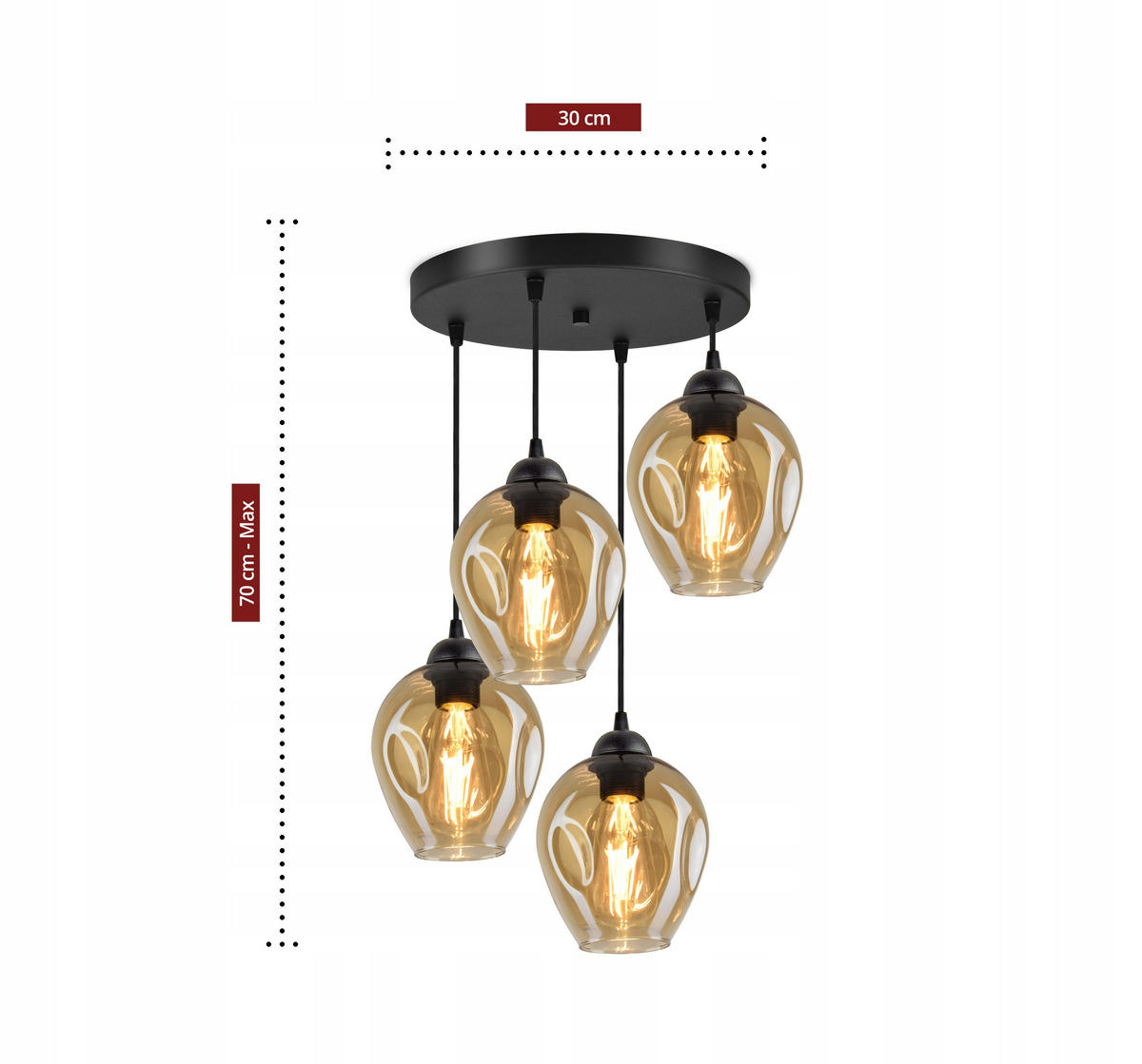 PENDELLEUCHTE Hegel - Transparent/Schwarz, Glas/Metall (35/35/80cm) - kiki design