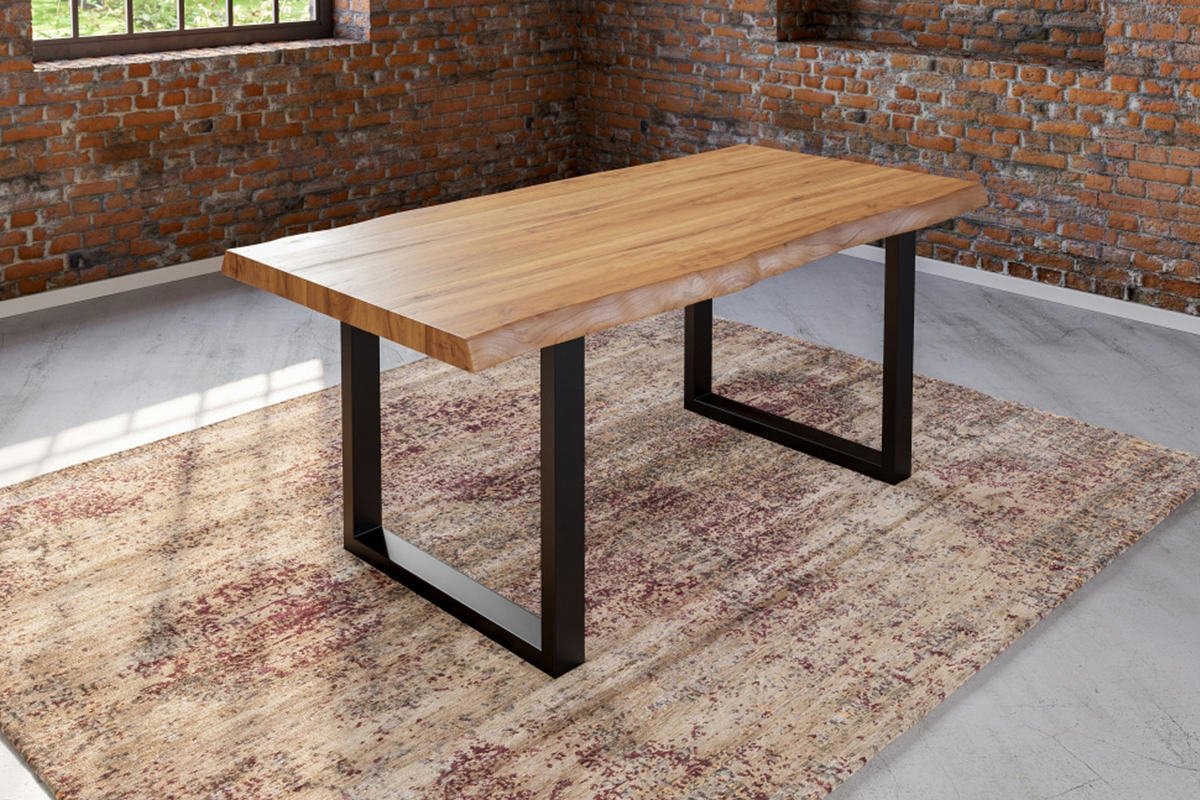ESSTISCH UTRECHT - Beige/Schwarz, Holz/Metall (100/300/79cm) - SAM