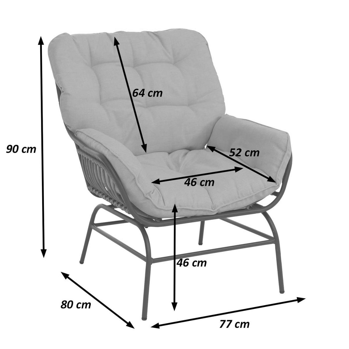 VRTNI STOL Svetlo siva, bež - bež/svetlo siva, leseni material (77/80/80cm) - MCW