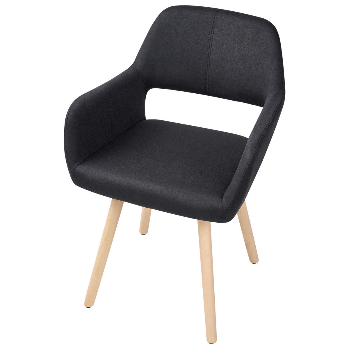 STUHL 2er-Set Polsterbezug Schwarz Chicago - Schwarz, Holz/Textil (56/81/56cm) - Beliani