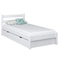 BETT mit Schublade N01 Weiß 80/200 - Weiß, Naturmaterialien/Holz (80/200cm) - N-Wood