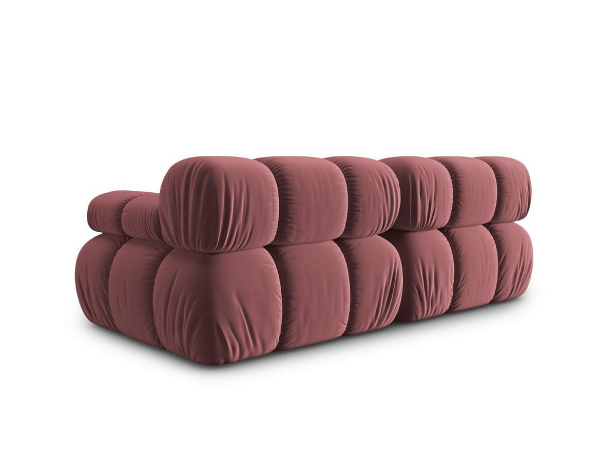 MODULARES-SOFA Bellis aus Samt rosa 2 Sitzplätze - Pink, Textil (94/63/188cm) - Micadoni