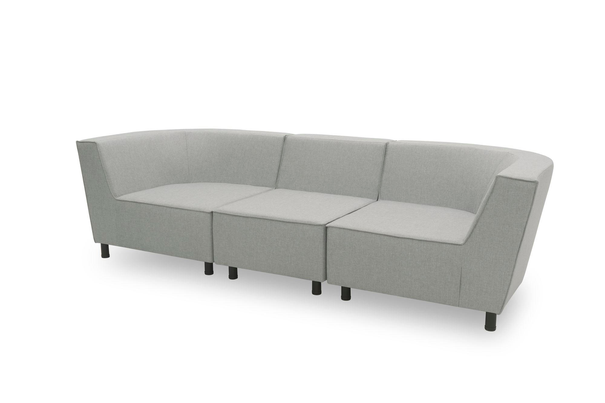 GARTENLOUNGE-SOFA 3-Sitzer Brandie 279x77x103 mit Outdoorbezug silber - Silberfarben, Kunststoff (279/77/103cm) - 58aufmkessel