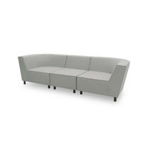 GARTENLOUNGE-SOFA 3-Sitzer Brandie 279x77x103 mit Outdoorbezug silber - Silberfarben, Kunststoff (279/77/103cm) - 58aufmkessel