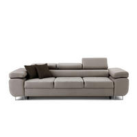 3-SITZER-SOFA WILD Hellgrau - Chromfarben/Hellgrau, Holz/Textil (262/90/102cm) - Muffo