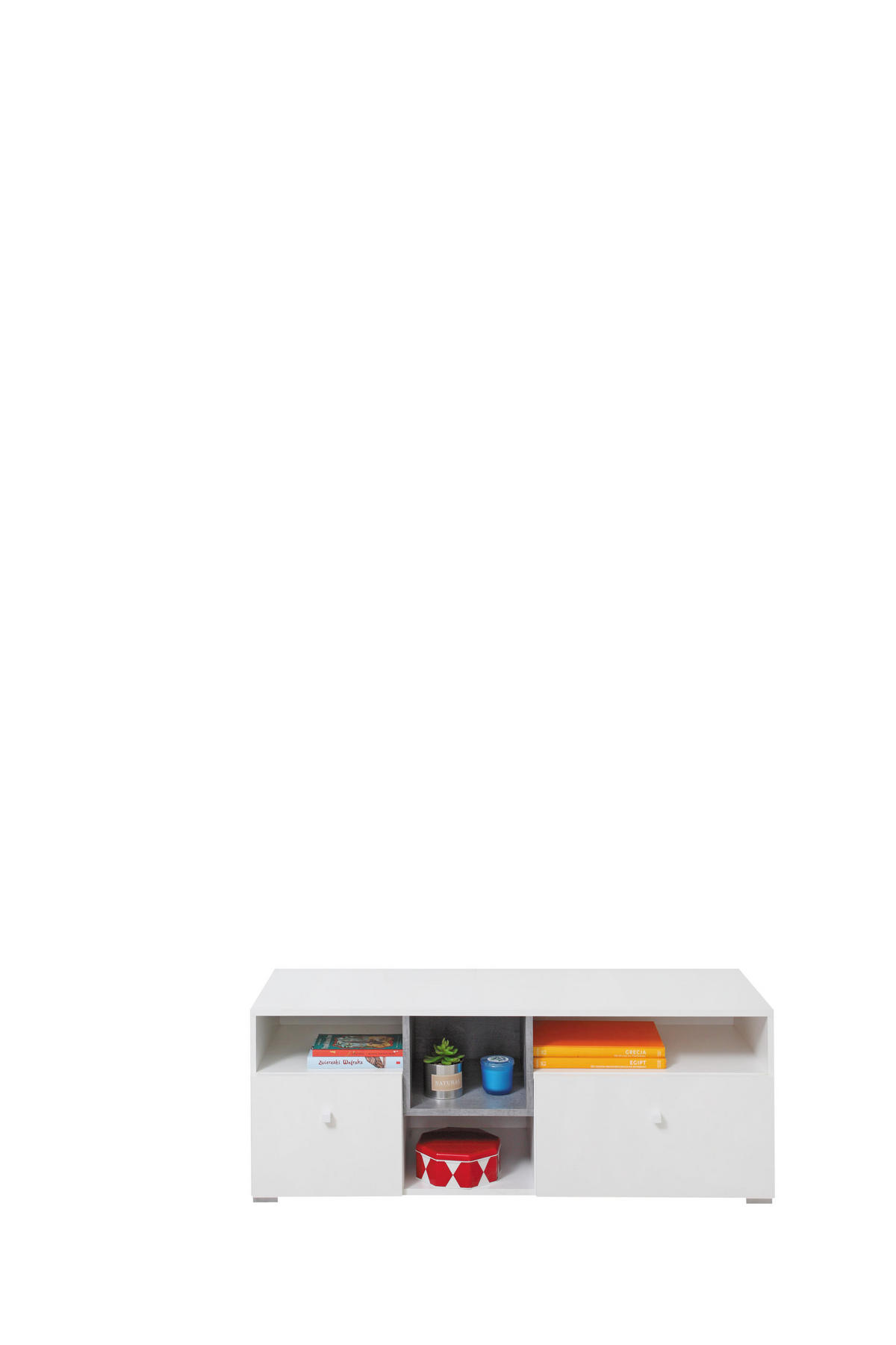 LOWBOARD GALIA 120/45/45 cm, Weiß - Taupe/Weiß, Holzwerkstoff (120/45/45cm) - MASSENO