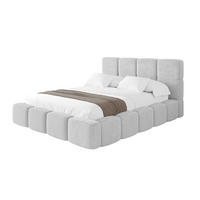 POLSTERBETT mit Bettkasten und Lattenrost mit Kopfteil, Boxbett ohne Matratze, mit Stauraum - NATA 160x200 Hellgrau - Hellgrau, Holzwerkstoff/Textil (160/200cm) - ALTDECOR