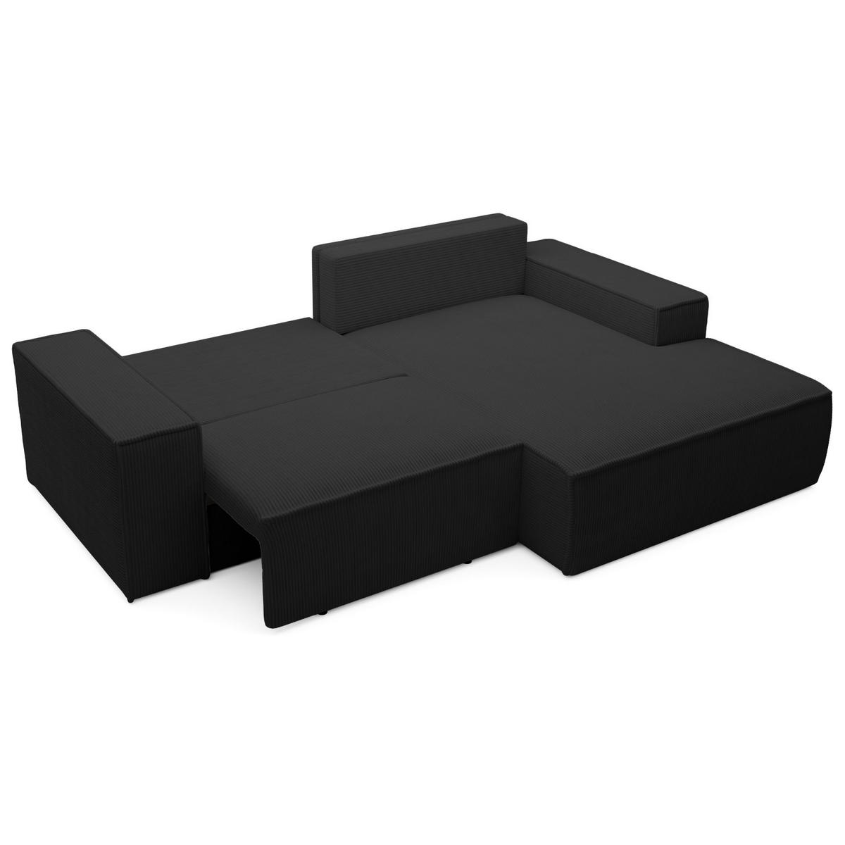 ECKSOFA Farese Mini mit Cordbezug Schwarz, rechts - Schwarz, Textil (240/167cm) - Selsey