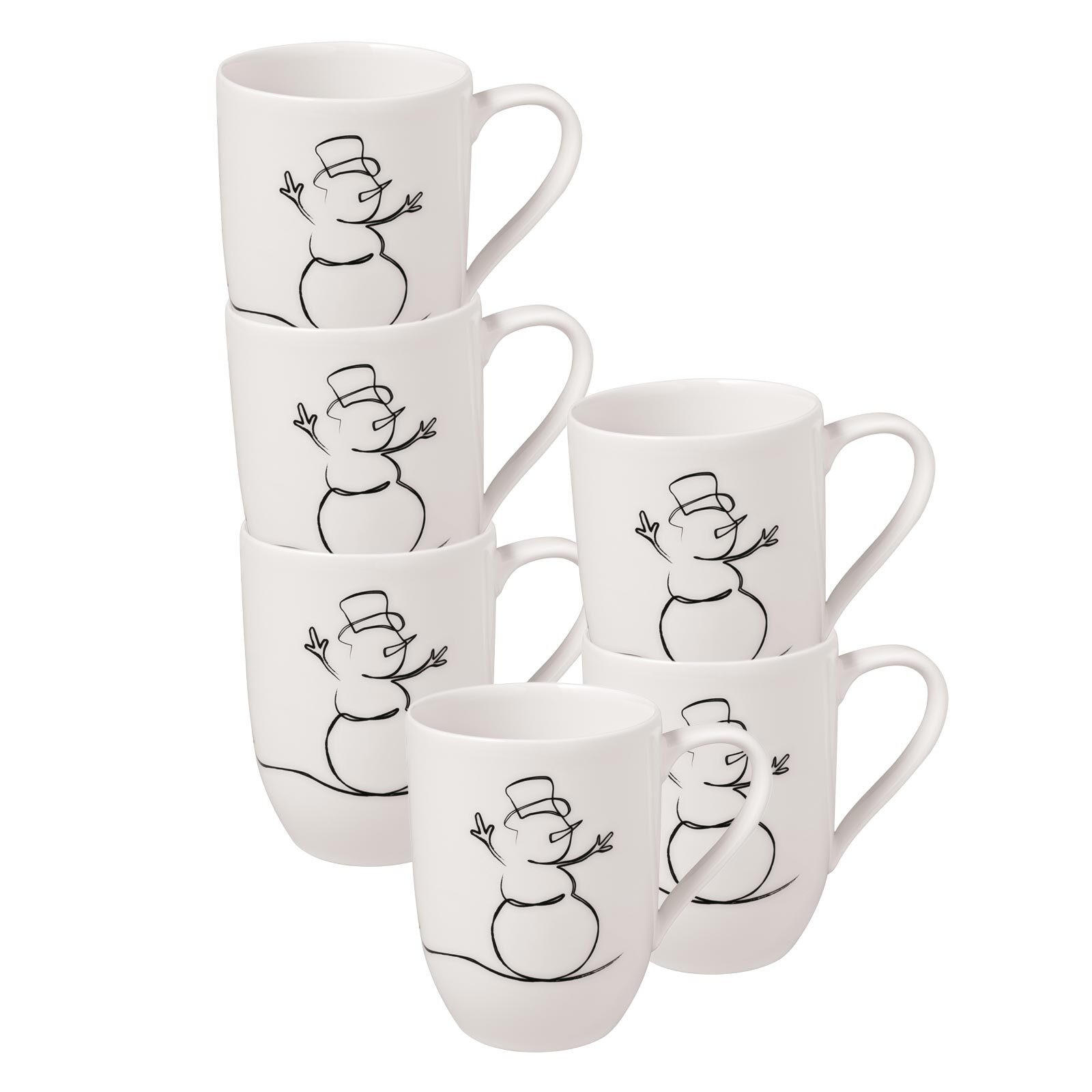STATEMENT LINES BECHER 'XMAS' Statement Lines Becher weiß 290 ml 6er Set - Weiß, Keramik (0.29L) - Villeroy & Boch