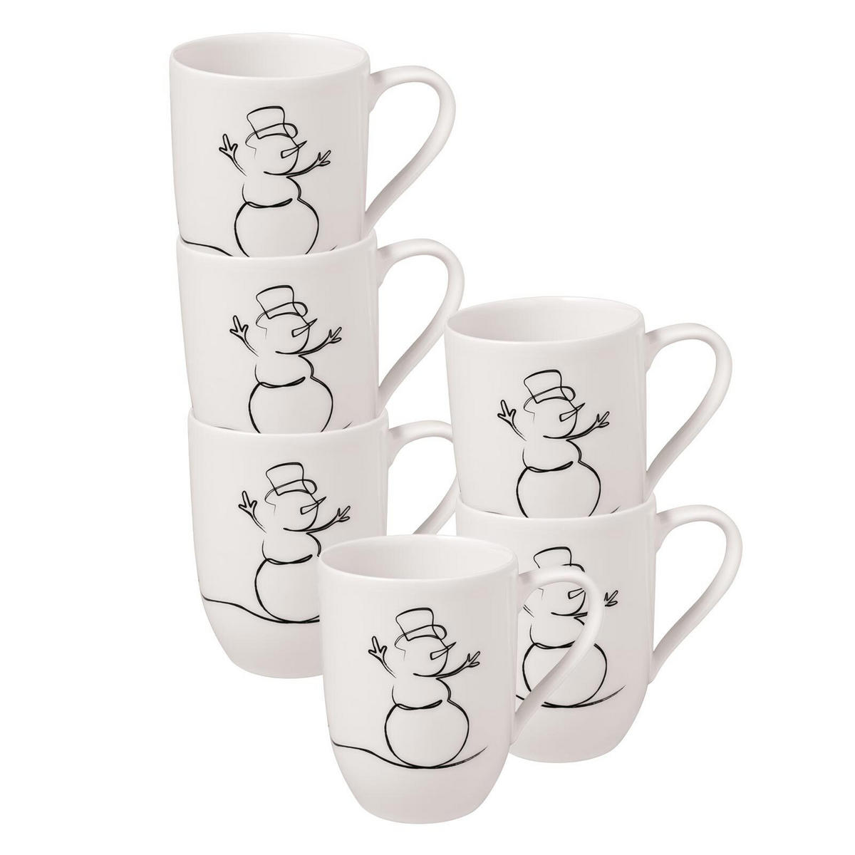 STATEMENT LINES BECHER 'XMAS' Statement Lines Becher weiß 290 ml 6er Set - Weiß, Keramik (0.29L) - Villeroy & Boch