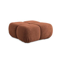 POUF Chenille Stoff Orange - Terracotta/Schwarz, Kunststoff/Textil (95/41/95cm) - LaMiaSofa