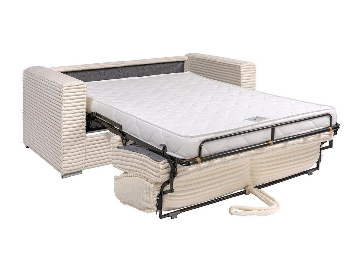SCHLAFSOFA - 3 Personen - Samt, Stoff - Beige - - Beige, Textil (195/90/223cm) - Vente-Unique