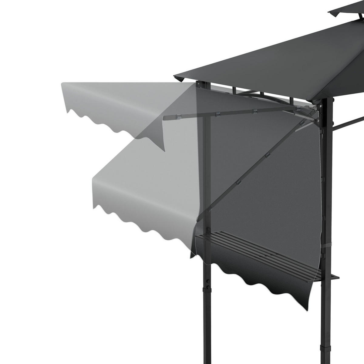 GRILLPAVILLON Maracaibo, 316 x 150 x 250 cm, anthrazit - Anthrazit, Kunststoff (150/250/316cm) - tectake