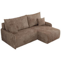 ECKSCHLAFSOFA ARPA L Braun Cord - rechts - Schwarz/Braun, Kunststoff/Textil (150/198cm) - MKS
