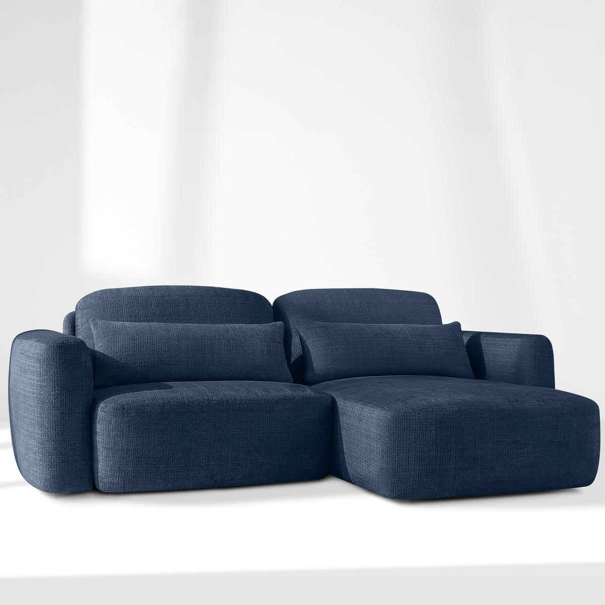 SITZGARNITUR ELOSA - Dunkelblau, Holz/Textil (245/85/165cm) - KONSIMO®